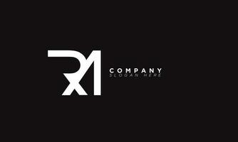 rm alfabeto letras iniciales monograma logo mr, r y m vector