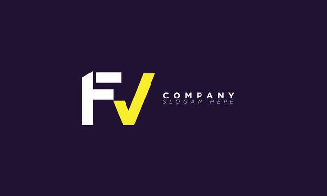 FV Alphabet letters Initials Monogram logo VF, F and V