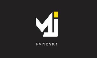 mj alfabeto letras iniciales monograma logo jm, m y j vector