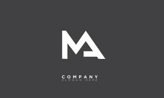 MA Alphabet letters Initials Monogram logo AM, M and A vector