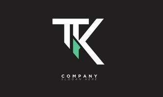 tk alfabeto letras iniciales monograma logo kt, t y k vector