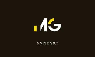 mg alfabeto letras iniciales monograma logo gm, m y g vector