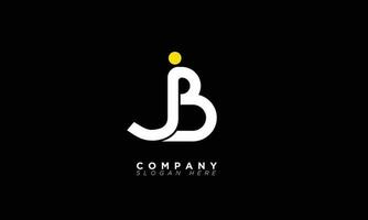 jb alfabeto letras iniciales monograma logo bj, j y b vector