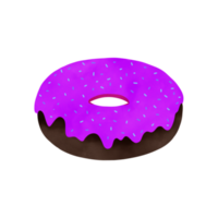 Purple Donut illustration decorate colorful sugar flakes png