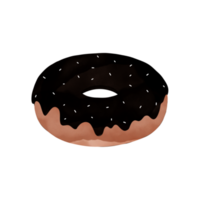 Chocolate Donut illustration decorate white sugar granules png