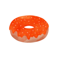 Orange Donut illustration decorate colorful sugar flakes png