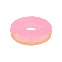 Pink Donut illustration, Hand drawn png