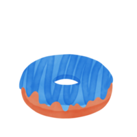 Blue decorative pattern donut illustration png