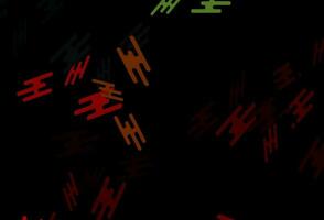 Dark Green, Red vector background with straight lines.