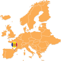 Andorra Karte im Europa, Andorra Ort und Flaggen. png