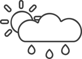 Regen dünn Linie Symbol, Wetter Symbol Satz. png