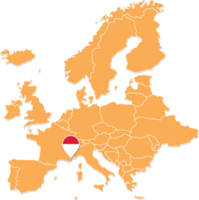 Monaco carte dans L'Europe , Monaco emplacement et drapeaux. png