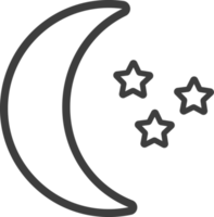 moon thin line icon, Weather icon set. png