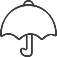 Regenschirm dünn Linie Symbol, Wetter Symbol Satz. png