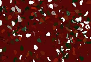 Light green, red vector pattern with chaotic shapes.