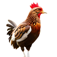 nel il mondo di pollame, il vista di un' Marrone e bianca gallina è un' delizioso combinazione di colori quello incarna tutti e due fascino e eleganza. generativo ai png
