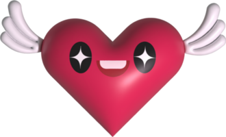 3d heart with wing png