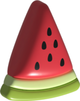 3d slice of watermelon png