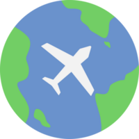 airplane flying around the world travel icon png