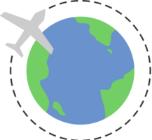 airplane flying around the world travel icon png