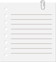 white sticky note with line and paper clip png