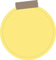 round shape yellow sticky note png
