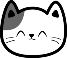 cute cat face flat design cartoon element illustration png