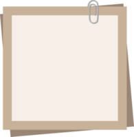 brown sticky note with paper clip png