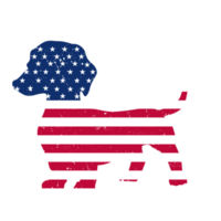 Happy 4th of July Dachshund Dog American Flag vintage png