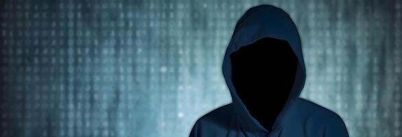 Hacker without face. Concept of dark web, hacking cybersecurity. image photo