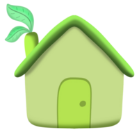 Cute green home png