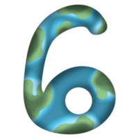 Numbers with earth pattern png