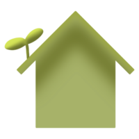 Cute green home png