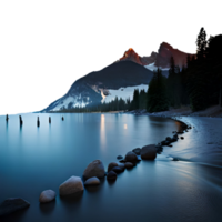 majestueux Montagne reflets captivant Lac vues génératif avec ai png