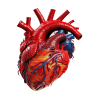 detallado corazón anatomía ilustración generativo con ai png