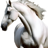 The Graceful Motion of a Strong White Horse generative with AI png