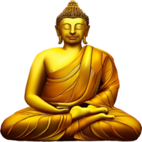 d'oro Budda statua generativo con ai png