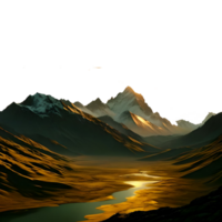 Discovering a Secret Lake Embraced by Hills generative with AI png