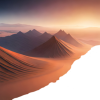 Desert landscape. Pyramid and sun generative with AI png