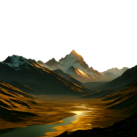 Sun Rays on Mountain Peaks generative with AI png