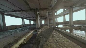 FPV drone flies through an abandoned building video