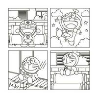 Robo Cat in Children Coloring Book Pages vector
