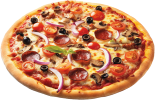 Pizza lato Visualizza con ai generato. png