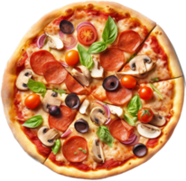 Top view pizza with . png