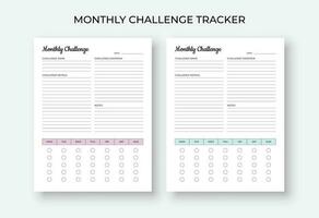 Monthly challenge tracker, 30 Day Challenge, Goal Setting, Progress Tracker vector