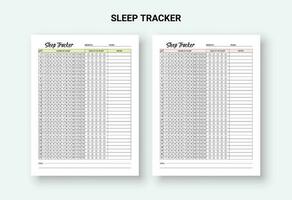 mensual dormir horas rastreador cuaderno gráfico imprimible modelo. mensual dormir Iniciar sesión vector