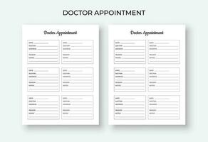 Medical Appointment Tracker, Digital Doctor Visit Tracker, Doctor Appointment Tracker vector
