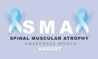 August is Spinal Muscular atrophy awareness month. background, banner, card, poster, template. Vector illustration.