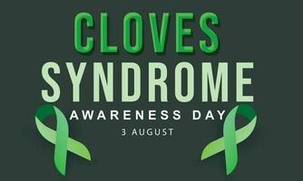 Cloves Syndrome Awareness Day. background, banner, card, poster, template. Vector illustration.