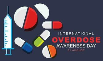 International Overdose awareness day. background, banner, card, poster, template. Vector illustration.